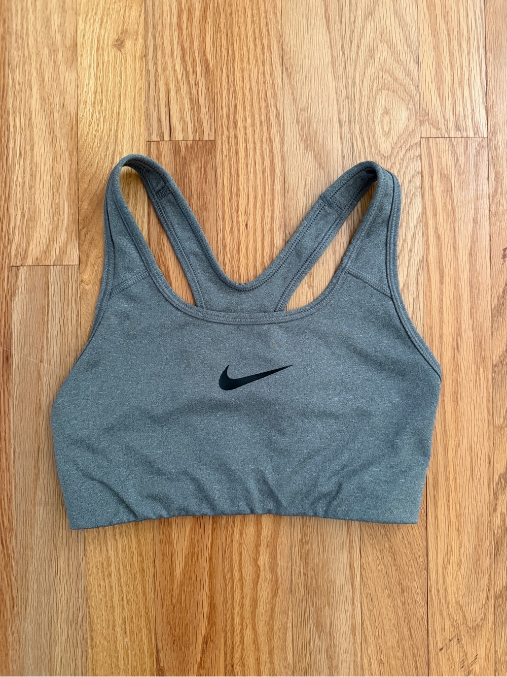 Nike Dri-FIT Gray Racerback Sports Bra, Size Small
